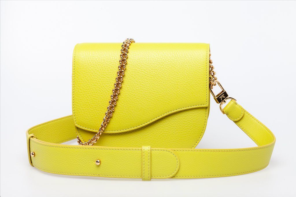 ARIANA WAVE SADDLE BAG - CHARTREUSE