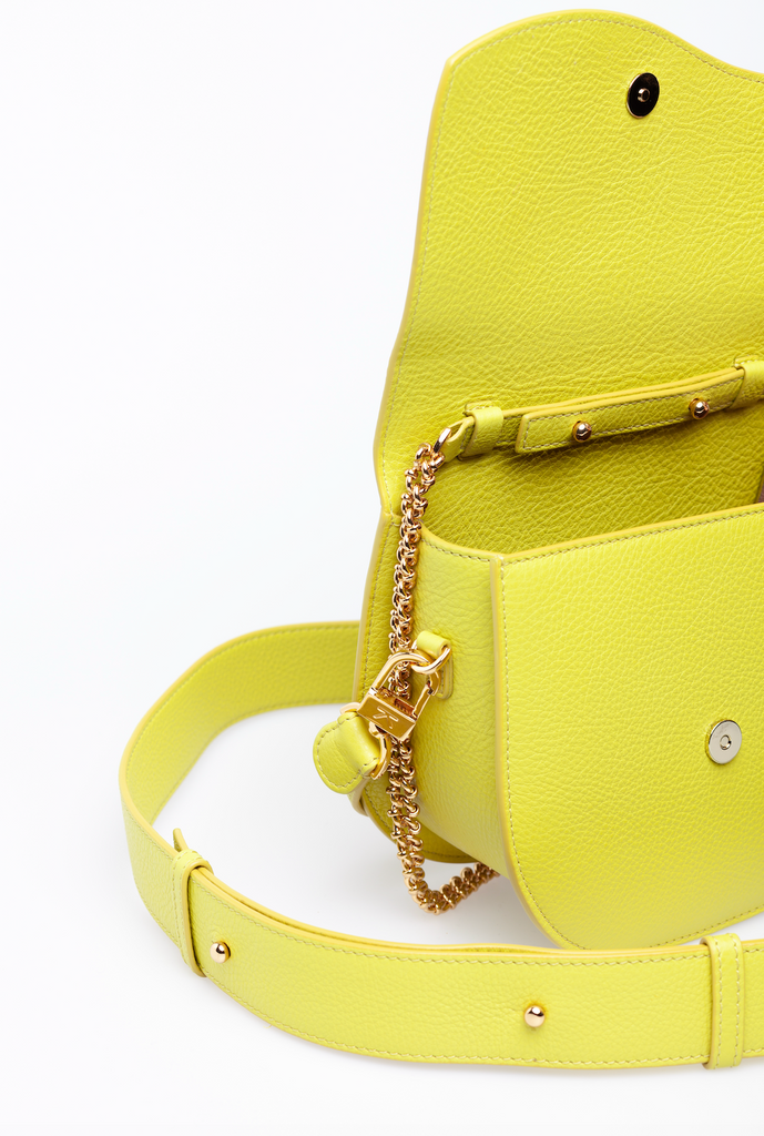 ARIANA WAVE SADDLE BAG - CHARTREUSE