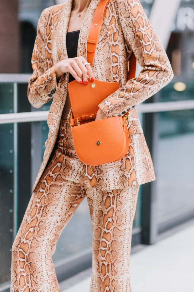 ARIANA WAVE SADDLE BAG - BURNT ORANGE