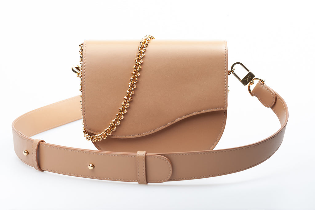 ARIANA WAVE SADDLE BAG - CAPPUCCINO